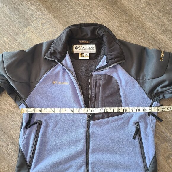 Columbia Womens Size L Titanium Tech Interchange Jacket Interior Black Blue - Picture 9 of 9